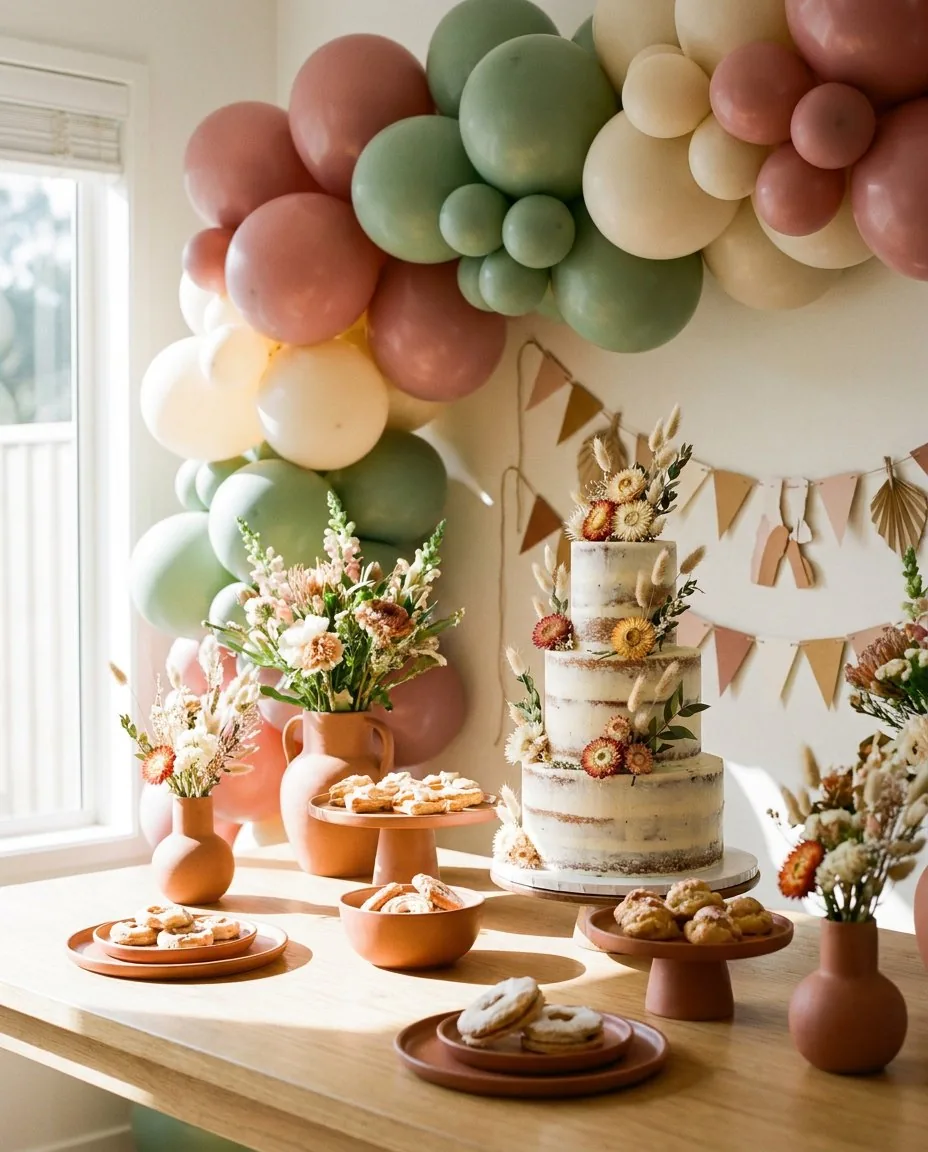 Papelaria personalizada da festa: convites, menu e confetes em tons pastel